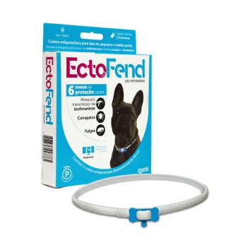 Coleira Antiparasitária Ectofend Azul Para Cães Porte Pequeno e Médio Zoetis 48cm
