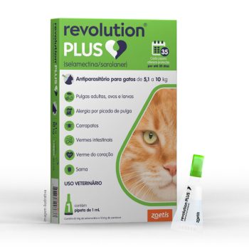 Antipulgas e Carrapatos Revolution Plus Para Gatos 5,1kg a 10kg Zoetis 1 Pipeta