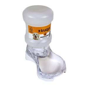 Bebedouro Automático Para Cães e Gatos Mármore Carrara Cinza Truqys Pet 2 Litros