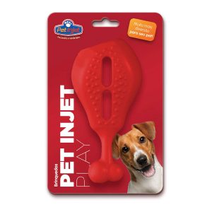 Brinquedo Mordedor Para Cães Pet Play Coxa de Frango Vermelho Pet Injet