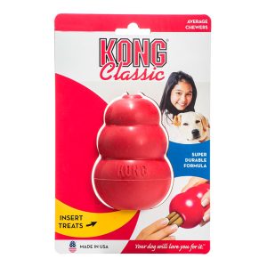 Brinquedo Interativo Para Cães Kong Classic com Dispenser Para Petisco Vermelho PP