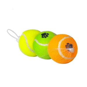 Brinquedo Para Cães Kit Bola De Tênis Savana Pet 3 Unidades