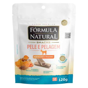 Biscoito Snack Fórmula Natural Pele e Pelagem Cães Adultos Porte Mini e Pequeno 120g
