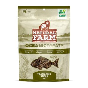 Petisco Natural Farm Oceanic Treats Pele de Tilápia Desidratada Para Cães 100g