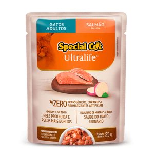 Ração Úmida Special Cat Ultralife Sachê Gatos Adultos Salmão 85g