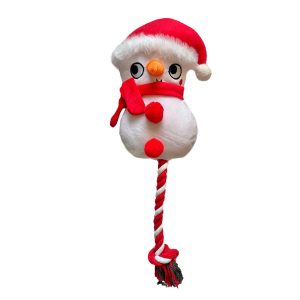 Brinquedo Pelúcia Para Cães Boneco de Neve com Corda Savana Pet