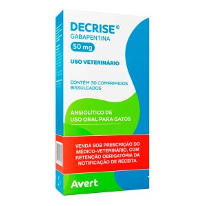 Ansiolítico Decrise 50mg para Gatos Avert 30 Comprimidos