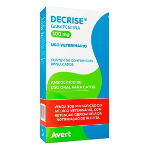 Ansiolítico Decrise 100mg para Gatos Avert 30 Comprimidos