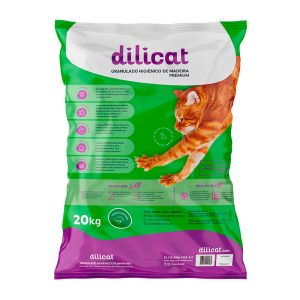 Granulado Higiênico De Madeira Para Gatos Dilicat 20kg