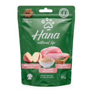 Petisco Snack Hana Natural Life Para Cães Sabor Frango, Batata Doce e Quinoa 80g