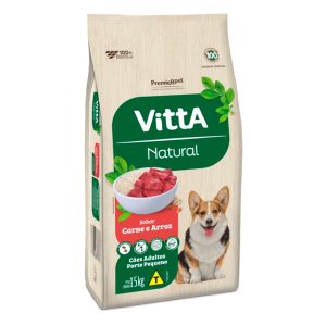 Ração Premier Vitta Natural Para Cães Adultos Porte Pequeno Sabor Carne e Arroz 15kg
