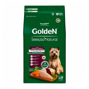 Ração Golden Seleção Natural Cães Sênior Porte Pequeno Frango e Arroz 3kg