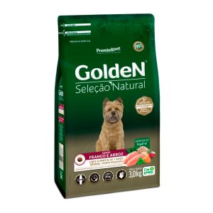 Ração Golden Seleção Natural Cães Sênior Porte Pequeno Frango e Arroz 3kg