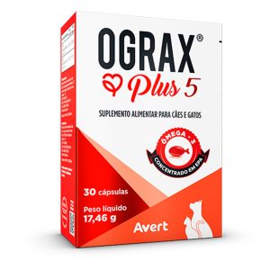 Suplemento Ograx Plus 5 Para Cães e Gatos Avert 30 Cápsulas