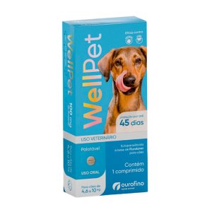Antipulgas e Carrapatos Wellpet 100mg para Cães 4,6 a 10kg Ourofino 1 Comprimido