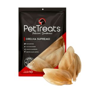 Orelha Bovina Supremo Para Cães PetTreats 10 Unidades