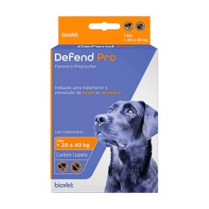 Antipulgas e Carrapatos Defend Pro Para Cães 20kg a 40kg Biovet 1 Pipeta
