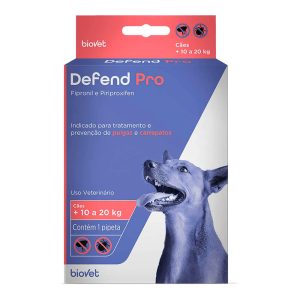 Antipulgas e Carrapatos Defend Pro Para Cães 10kg a 20kg Biovet 1 Pipeta