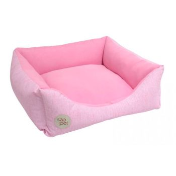 Cama Safira Para Cães e Gatos São Pet Rosa Tamanho G
