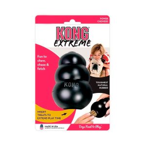 Brinquedo Interativo Para Cães Kong Extreme com Dispenser Para Petisco Preto XXG
