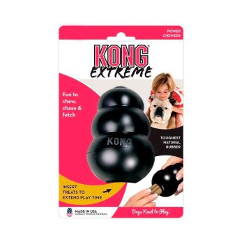 Brinquedo Interativo Para Cães Kong Extreme com Dispenser Para Petisco Preto P
