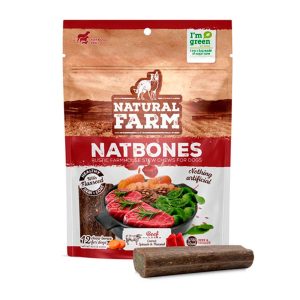 Petisco Snack Natural Farm Natbones Para Cães Carne 340g