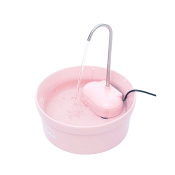 Fonte Bebedouro Aqua Porcelain Amicus Para Cães e Gatos Rosa Bivolt