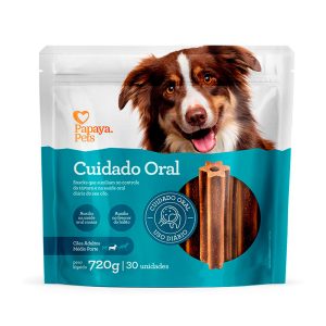 Petisco Papapya Pets Cuidado Oral Para Cães Adultos Porte Médio Sabor Frango 720g