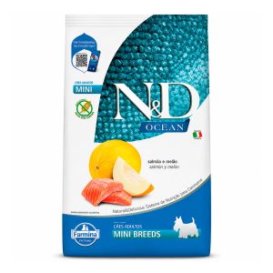 Ração Farmina N&D Ocean Cães Adultos Raças Mini e Pequenas Sabor Salmão e Melão 800g