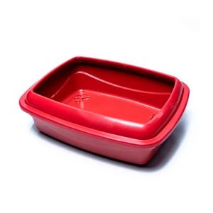 Bandeja Higiênica Alta Com Borda Master Cat Para Gatos Vermelho Grande Pet Injet