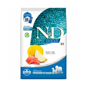 Ração Farmina N&D Ocean Cães Adultos Raças Médias e Grandes Sabor Salmão e Melão 2,5kg