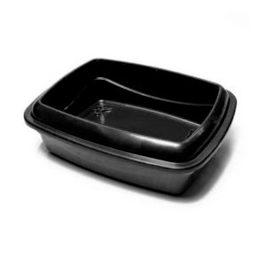 Bandeja Higiênica Alta Com Borda Master Cat Para Gatos Preto Grande Pet Injet