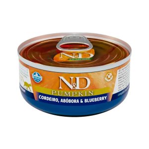 Ração Úmida Lata Farmina N&D Pumpkin Gatos Adultos Cordeiro, Abóbora e Blueberry 70g