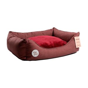 Cama Para Cães e Gatos Lazuli Premium Vinho São Pet Tamanho P