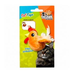 Brinquedo Pelúcia Para Gatos Galinha com Vibração Savana Pet