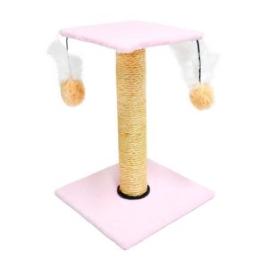 Arranhador Para Gatos Plataforma Quadrada Rosa São Pet 26x26x37cm