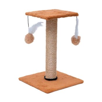 Arranhador Para Gatos Plataforma Quadrada Bege São Pet 26x26x37cm