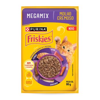 Ração Úmida Friskies Sachê Para Gatos Adultos Megamix 80g