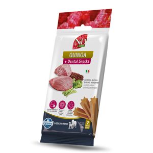 Petisco N&D Quinoa Dental Cães Raças Médias e Grandes Sabor Cordeiro, Quinoa, Brócolis e Aspargo 100g