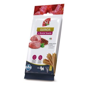 Petisco N&D Quinoa Dental Cães Raças Mini e Pequenas Sabor Cordeiro, Quinoa, e Hortelã 60g