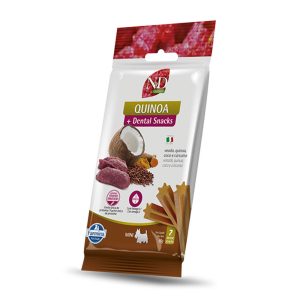 Petisco N&D Quinoa Dental Cães Raças Mini e Pequenas Sabor Veado, Quinoa, Coco e Cúrcuma 60g