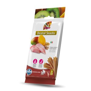 Petisco N&D Tropical Selection Dental Cães Raças Médias e Grandes Sabor Frango, Cereais e Frutas Tropicais 100g