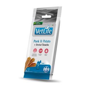 Petisco Vet Life Pork & Potato Dental Cães Raças Mini e Pequenas 60g