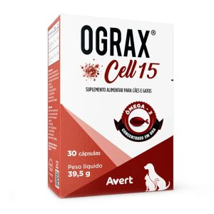 Suplemento Ograx Cell 15 Para Cães e Gatos Avert 30 Cápsulas