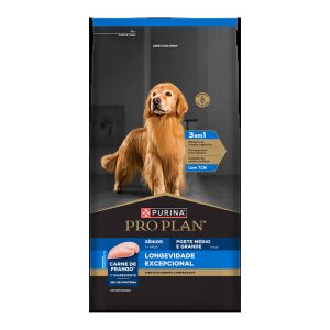 Ração Purina Pro Plan Longevidade Excepcional Cães Sênior Porte Médio e Grande Sabor Frango 2,5kg